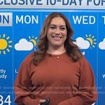 Violeta’s brown sweater dress on NBC News Daily
