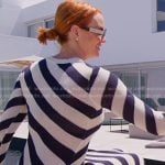 Whitney’s striped knit maxi dress on The Real Housewives of Salt Lake City