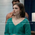Willow’s green v-neck sweater on General Hospital
