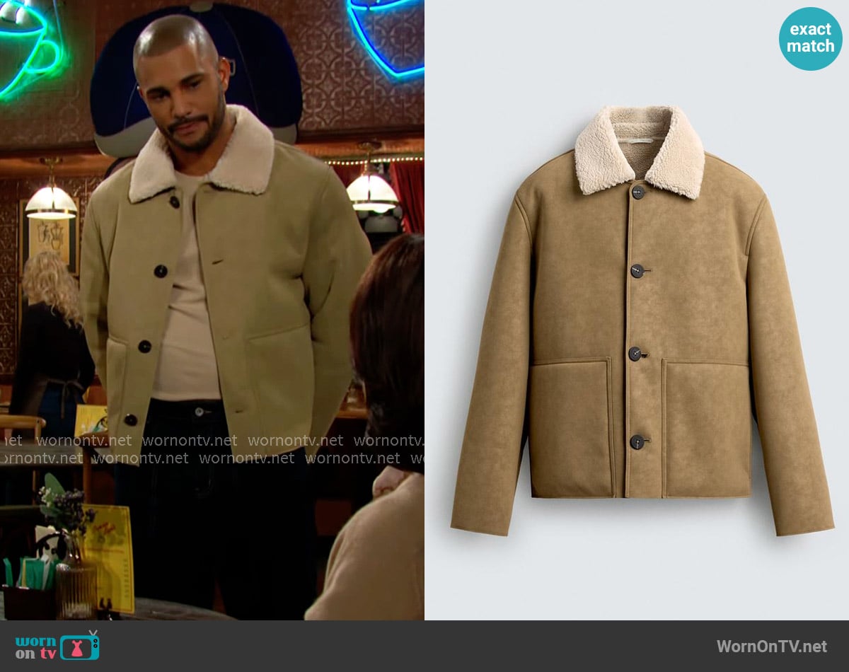 Zara Double Faced Faux Leather Jacket worn by Holden Novak (Nathan Owens) on The Young and the Restless