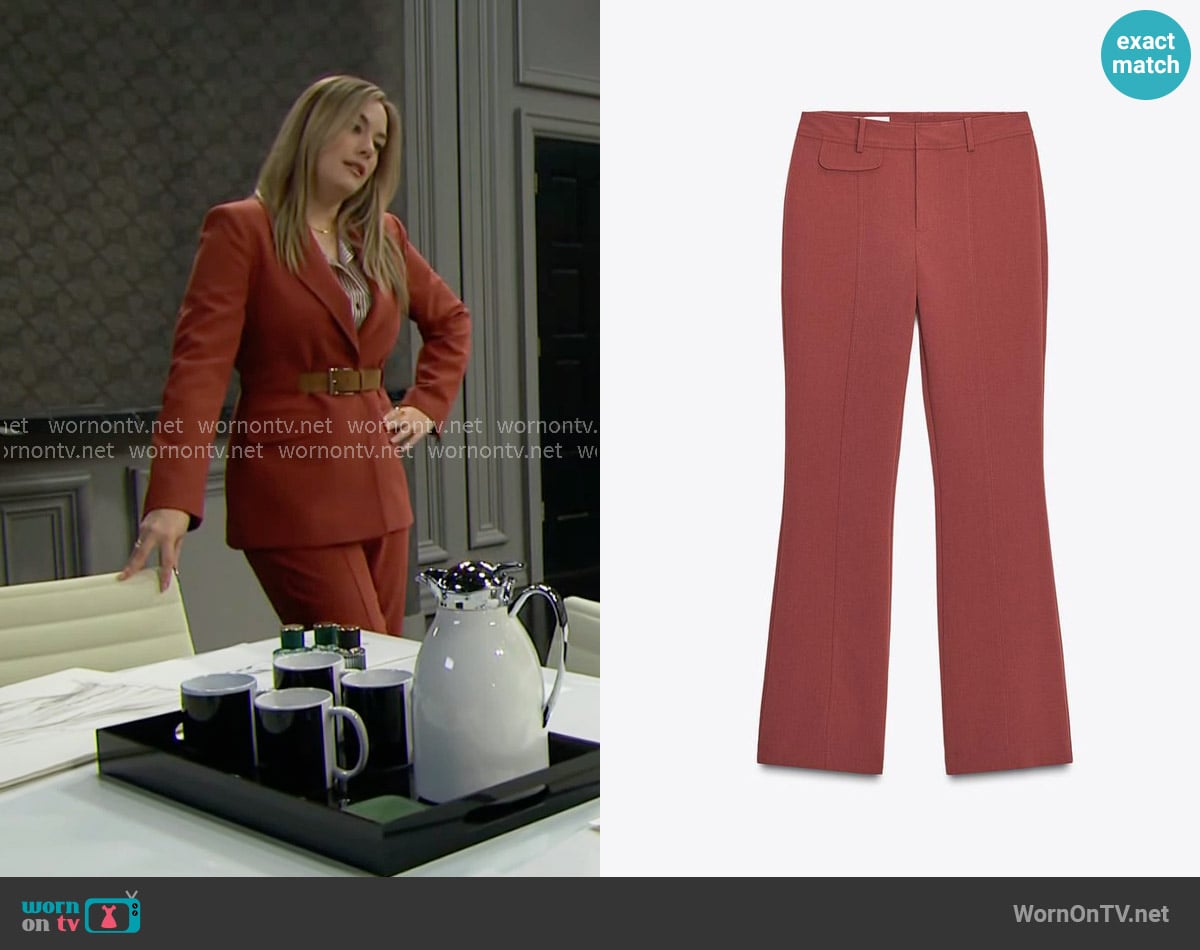 Zara Flare Pants worn by Hope Logan (Annika Noelle) on The Bold and the Beautiful