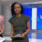 Zinhle’s grey short sleeve knit dress on NBC News Daily