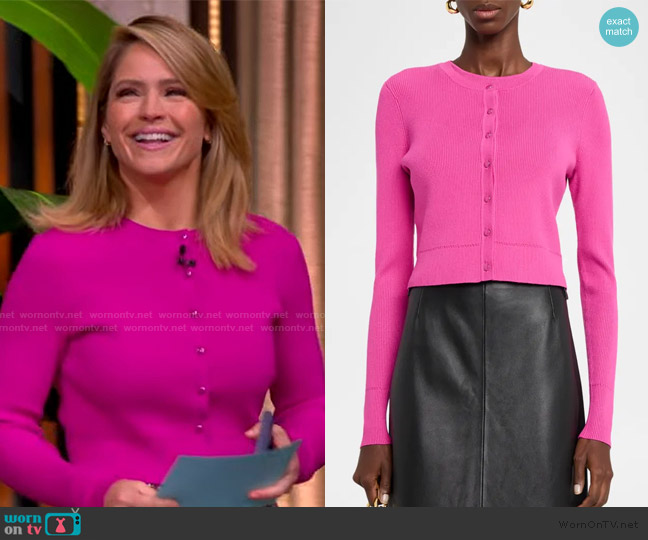 Zoe Crop Cardigan Toccin worn by Sara Haines on The View
