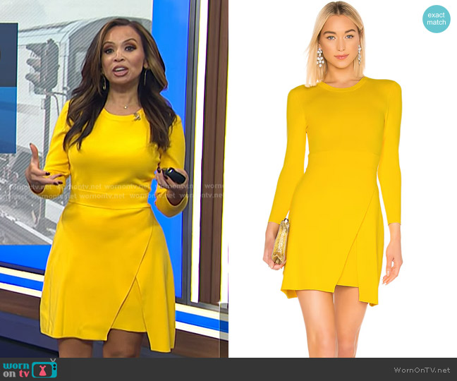 A.L.C. Hadley Dress in Lemon worn by Adelle Caballero on Today