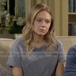 Abby’s grey t-shirt on The Young and the Restless