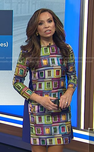 Adelle’s multicolor window photo print dress on Today