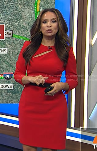 Adelle’s red cutout dress on Today