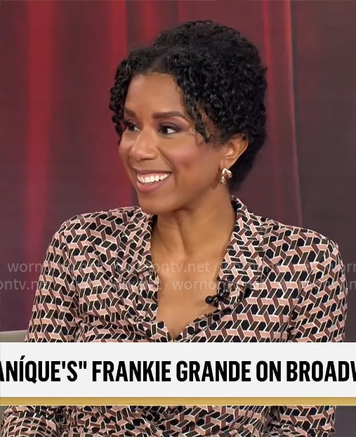 Adriana Diaz’s printed jumpsuit on CBS Mornings