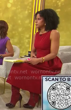 Adriana Diaz’s red sleeveless dress on CBS Mornings