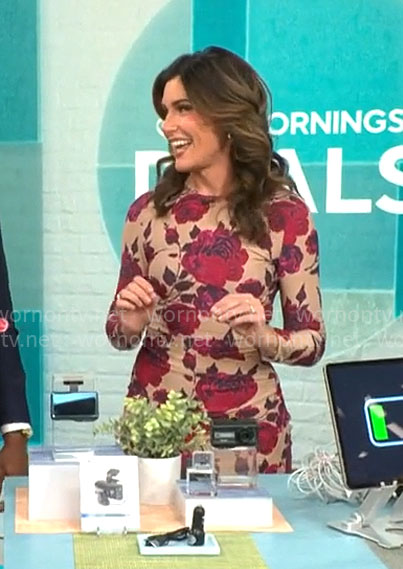 Adriane Kiss’s rose print dress on CBS Mornings