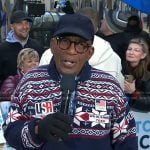 Al Roker’s navy print half-zip sweater on Today