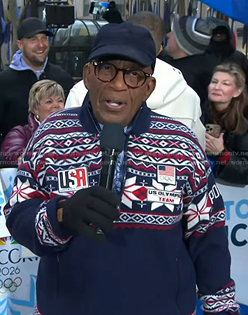 Al Roker’s navy print half-zip sweater on Today