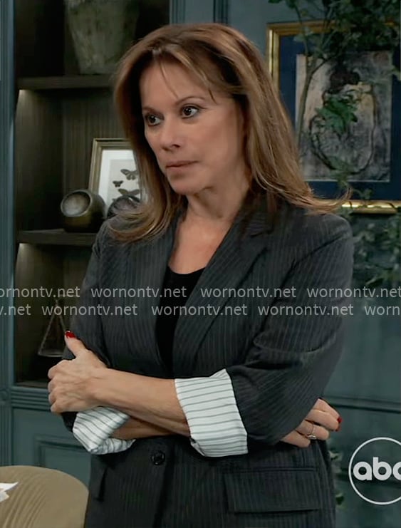 Alexis’s pinstripe blazer on General Hospital