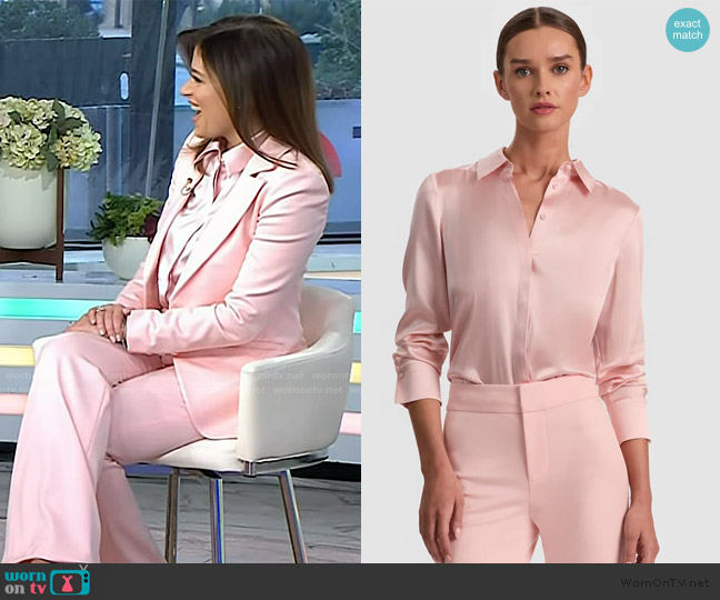 Alice + Olivia Brady Silk Blouse worn by Chloe Melas on Today