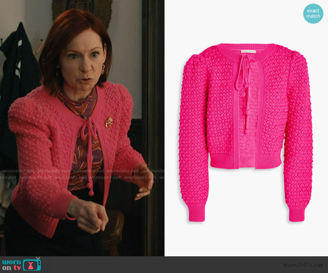 Alice + Olivia Kitty cropped wool-blend cardigan worn by Elsbeth Tascioni (Carrie Preston) on Elsbeth