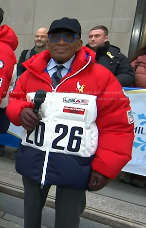 Al’s red, white and navy puffer jacket on Today