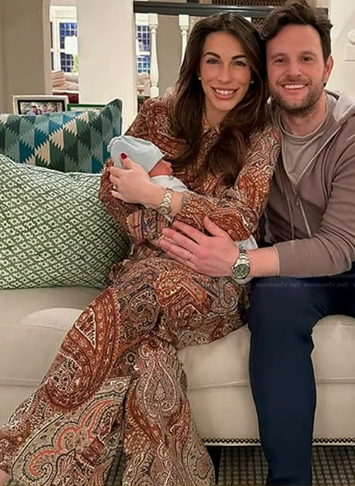 Alyssa’s paisley print top and pants on The View