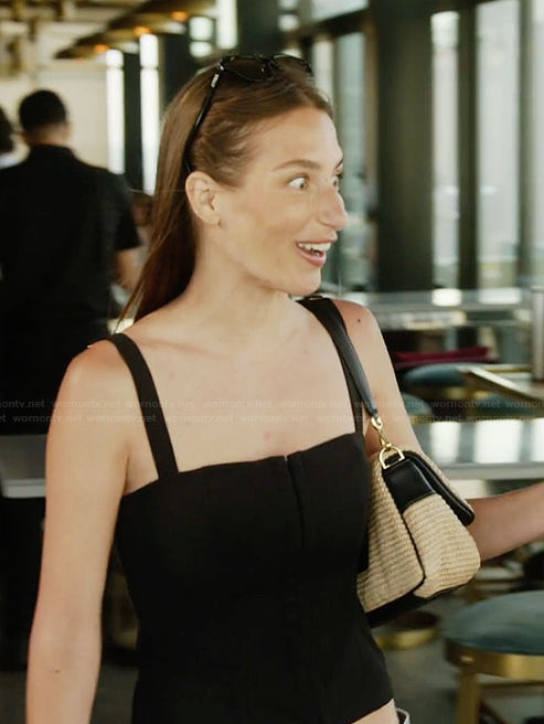 Amanda’s black square neck top on Summer House