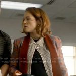 Angie’s plaid blazer with velvet lapel and houndstooth shirt on Will Trent