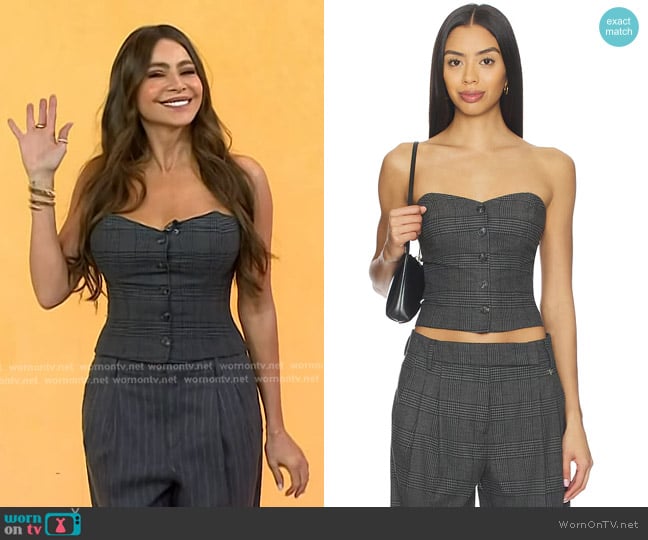 Aniye By Daliah Corset Top in Stone Check worn by Sofia Vergara on Today