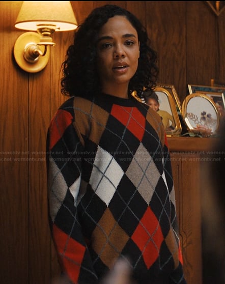Anna’s argyle knit sweater on His & Hers