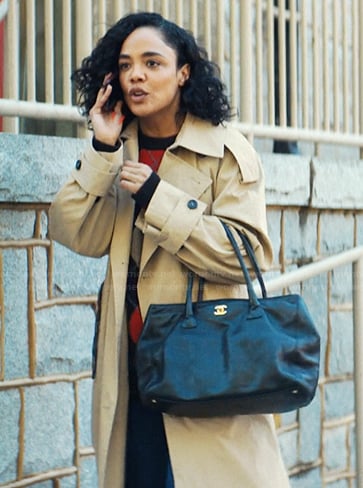 Anna’s beige trench coat on His & Hers