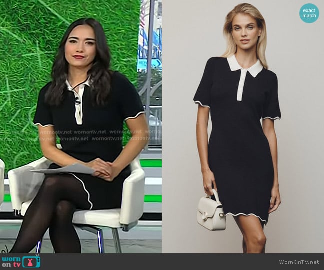 Anthropologie The Nina Short-Sleeve Scallop Mod Mini Dress worn by Emilie Ikeda on Today