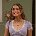 Ari’s lilac lace trim crop top on Days of our Lives