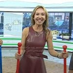 Shannon Doherty’s red asymmetric leather dress on Today
