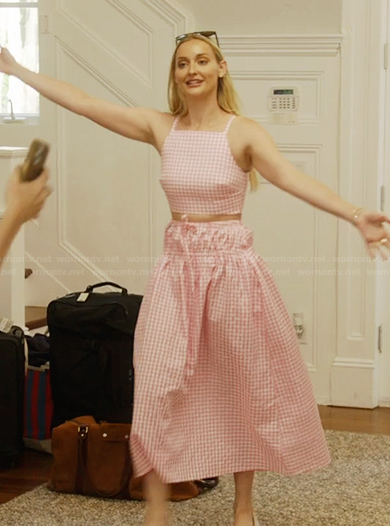 Bailey’s gingham check crop top and skirt on Summer House
