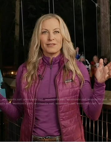 Becky Worley’s magenta quilted vest on Good Morning America