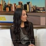 Brie Bella’s grey plaid asymmetric top and pants on Good Morning America