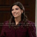 Brook Lynn’s dark purple lace shirt on General Hospital