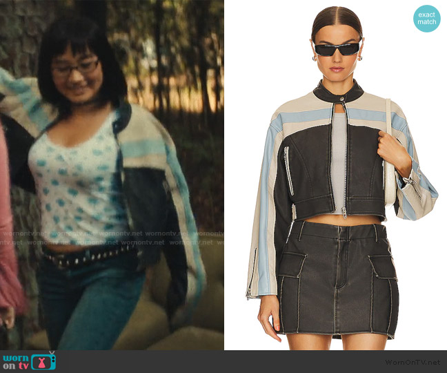 BlankNYC Light Speed Faux Leather Jacket worn by Helen Wang (Tiffany Ho) on His & Hers