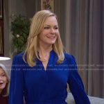 Belle’s blue belted shirtdress on Days of our Lives