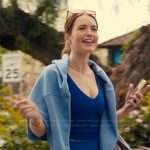 Lauren’s blue sports top and leggings on The Burbs
