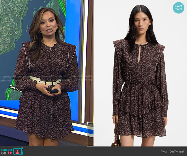 Boss Printed Mini Dress with Contrast Piping worn by Adelle Caballero on Today