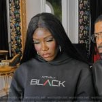 Bozoma’s black hoodie on The Real Housewives of Beverly Hills