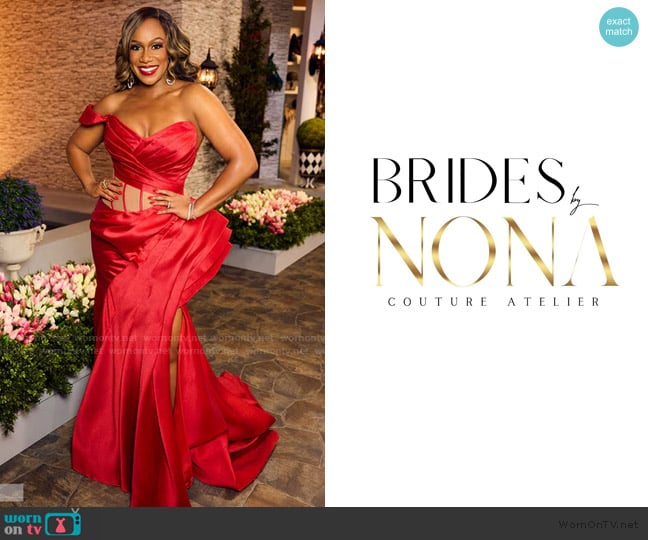 Brides by Nona Custom Dress worn by Tia Glover on The Real Housewives of Potomac