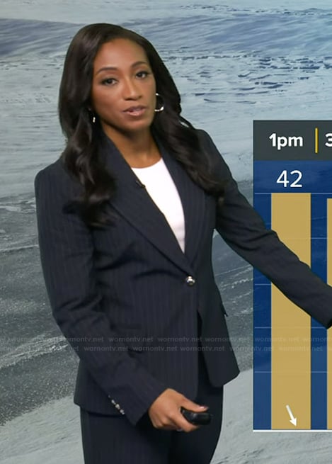 Brittany’s navy pinstripe blazer on Good Morning America