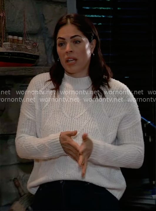 Britt’s white knit sweater on General Hospital