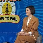 Elizabeth Day’s brown blazer and pants on Today
