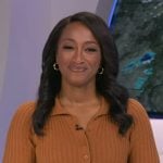 Brittany’s brown ribbed cardigan dress on Good Morning America
