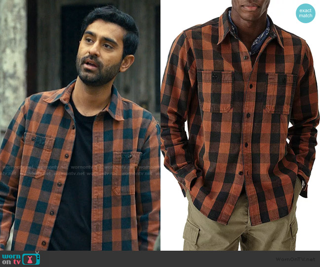 Buck Mason Craftsman Cotton Flannel Plaid Classic Fit Button Down Work Shirt worn by Naveen Varma (Kapil Talwalkar) on The Burbs