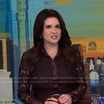 Jessica Layton’s burgundy lace shirtdress on NBC News Daily