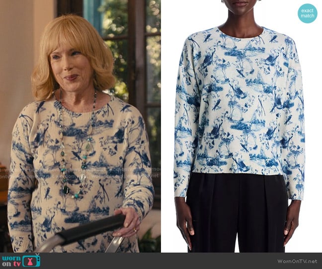 C by Bloomingdale's Cashmere Toile Crewneck Sweater worn by Lynn Gardner (Julia Duffy) on The Burbs