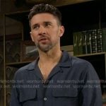 Cane’s navy blue button down shirt on The Young and the Restless