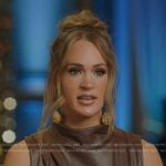 Carrie’s brown gathered leather top on American Idol