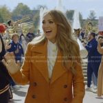 Carrie’s orange double breasted coat on Amercan Idol