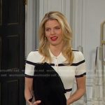 Cat’s white striped polo dress on Days of our Lives